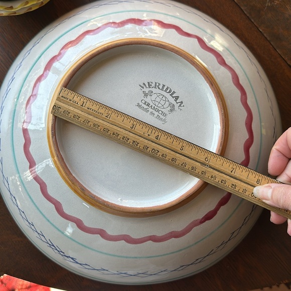 🇮🇹Meridiana ceramiche pottery large salad bowl 13.5” wide Hand painted Italy - Picture 11 of 16